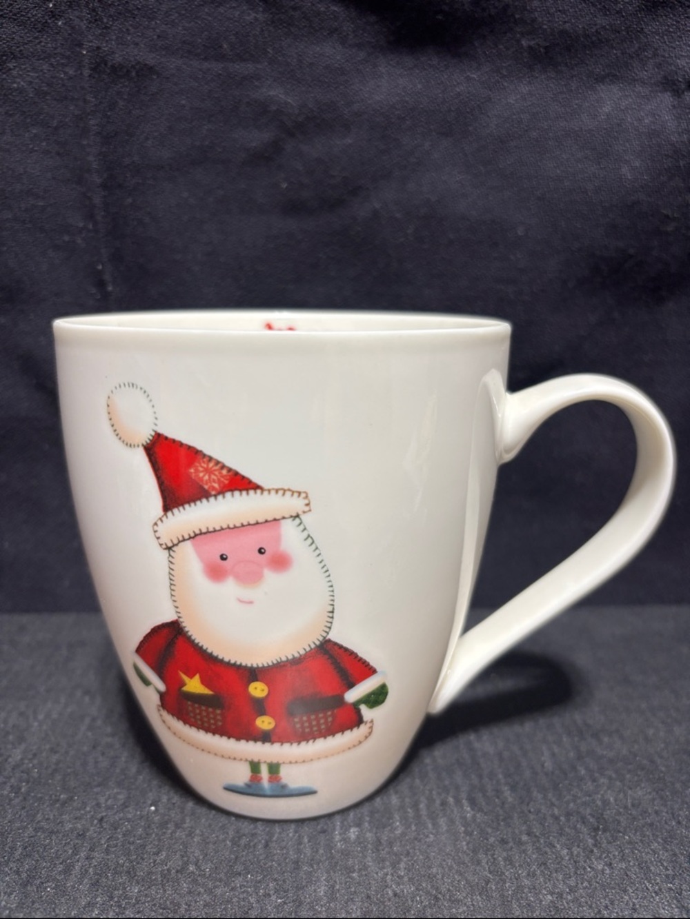 NaNa White Ceramic Santa Holiday Mug